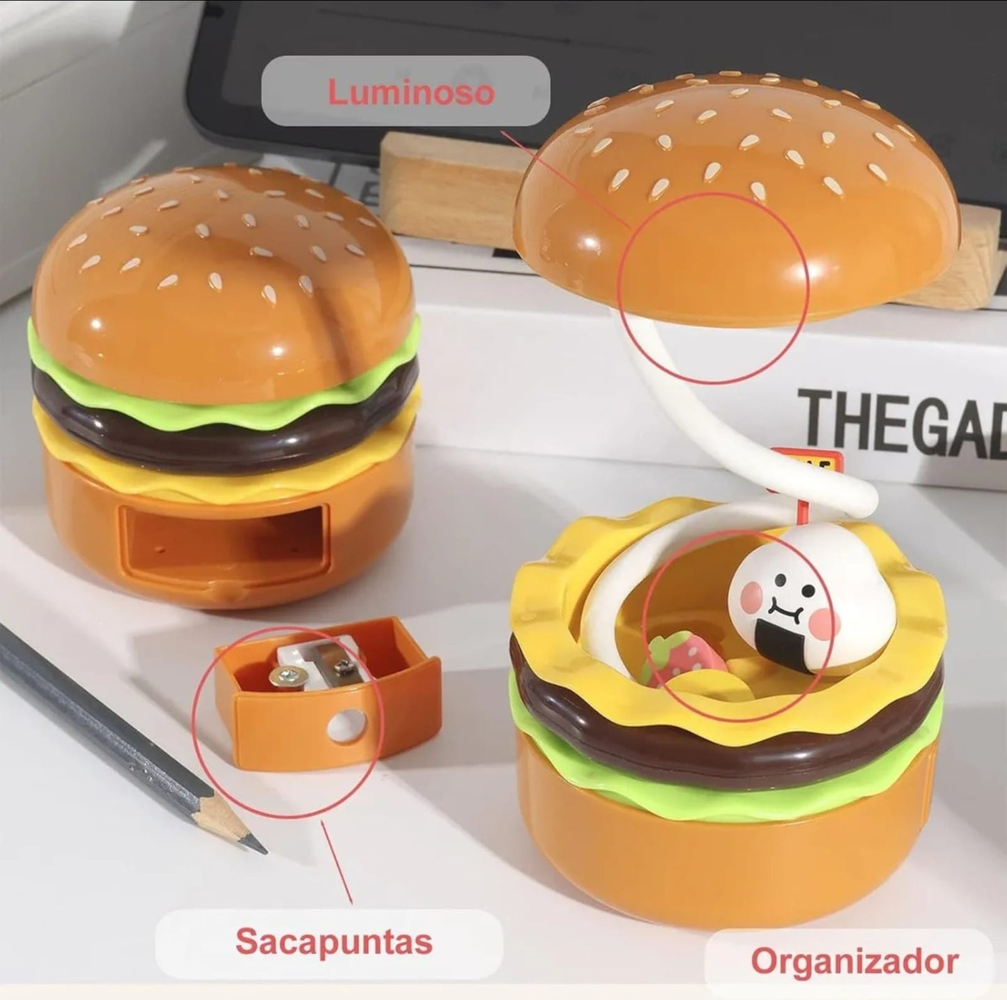 Lámpara de escritorio con sacapuntas