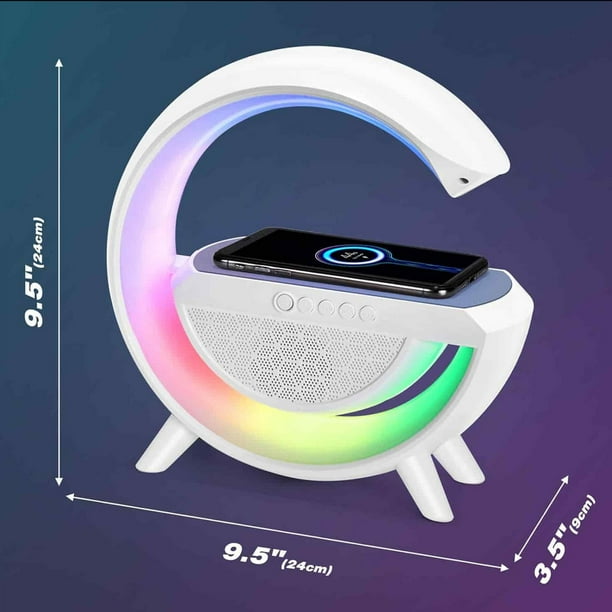 Lámpara inteligente con cargador inalámbrico y altavoz Bluetooth
