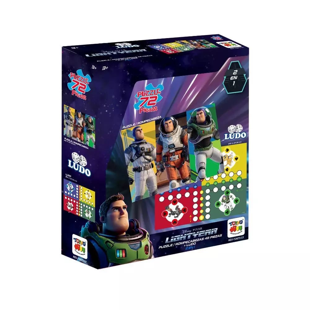 2 En 1 Puzzle 72 Piezas + Ludo-Lightyear