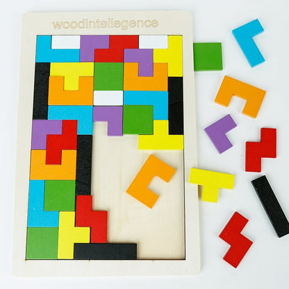 Rompecabezas de madera tipo Tetris