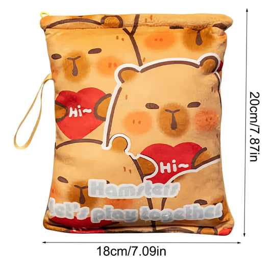 Bolsa con dos pelcuhes de Felpa Capybara